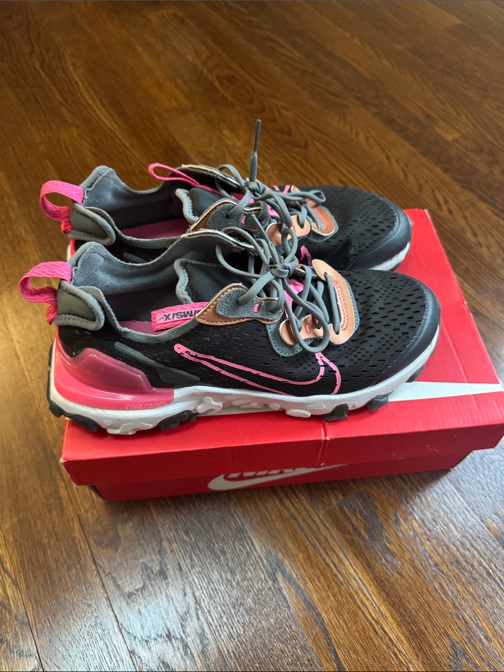 Kids Black & Pink Athletic Sneakers - Lightweight Comfort
